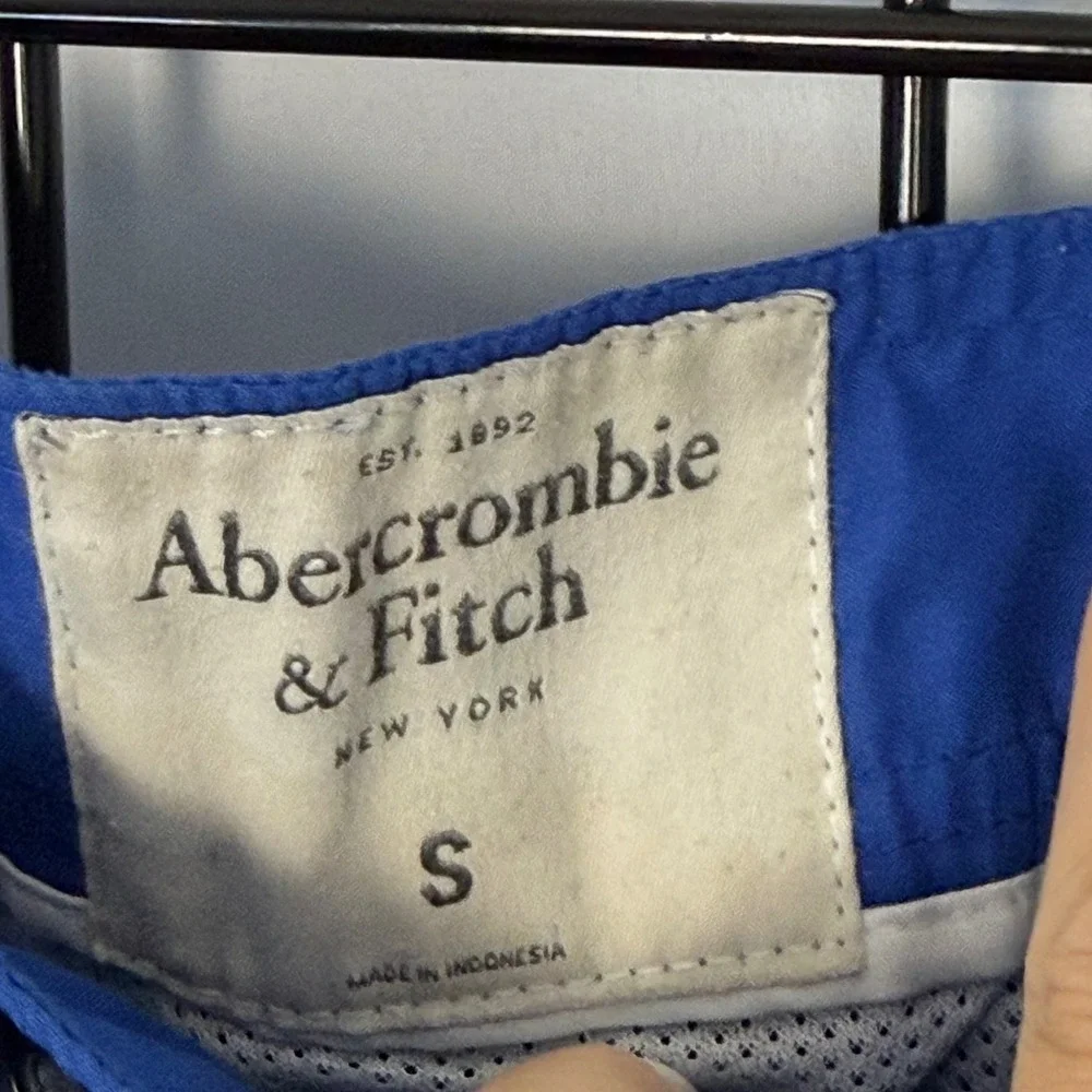 Abercrombie & Fitch Swim Trunks Mens Small Blue White Striped Board Shorts Y2K